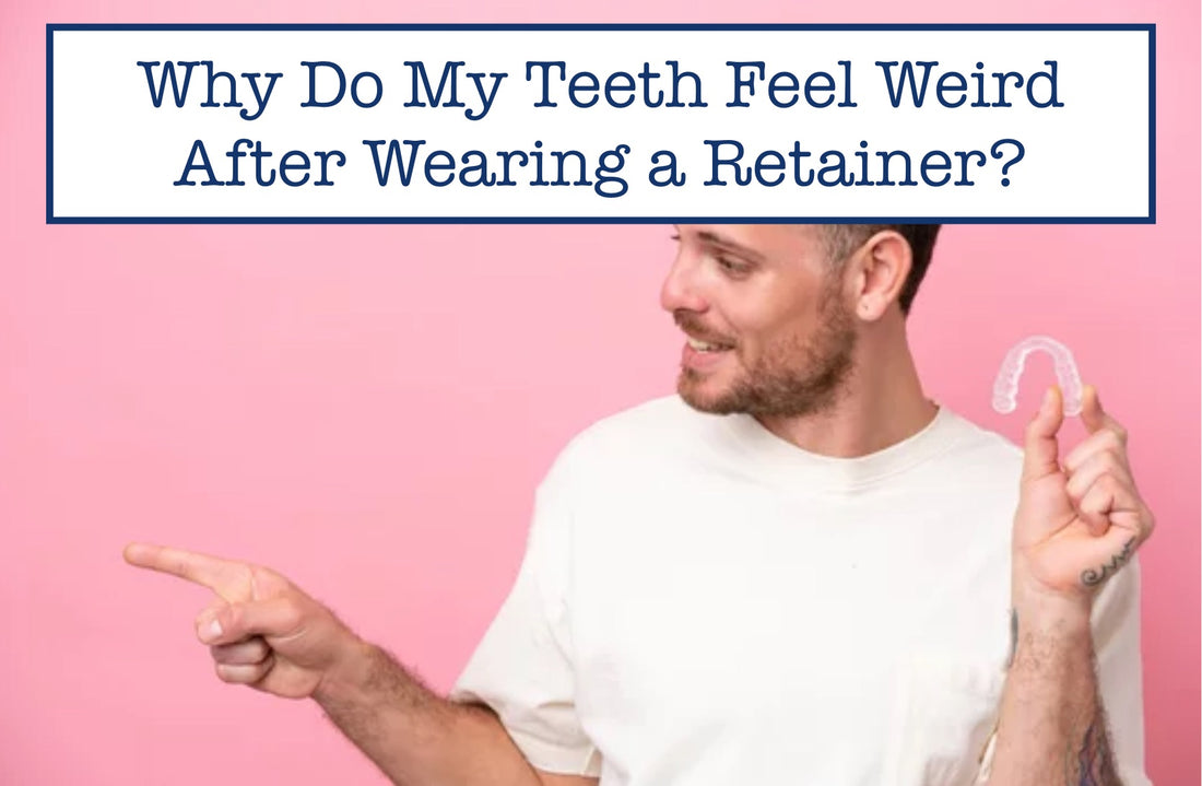 a guy holding a retainer after wearing a retainer