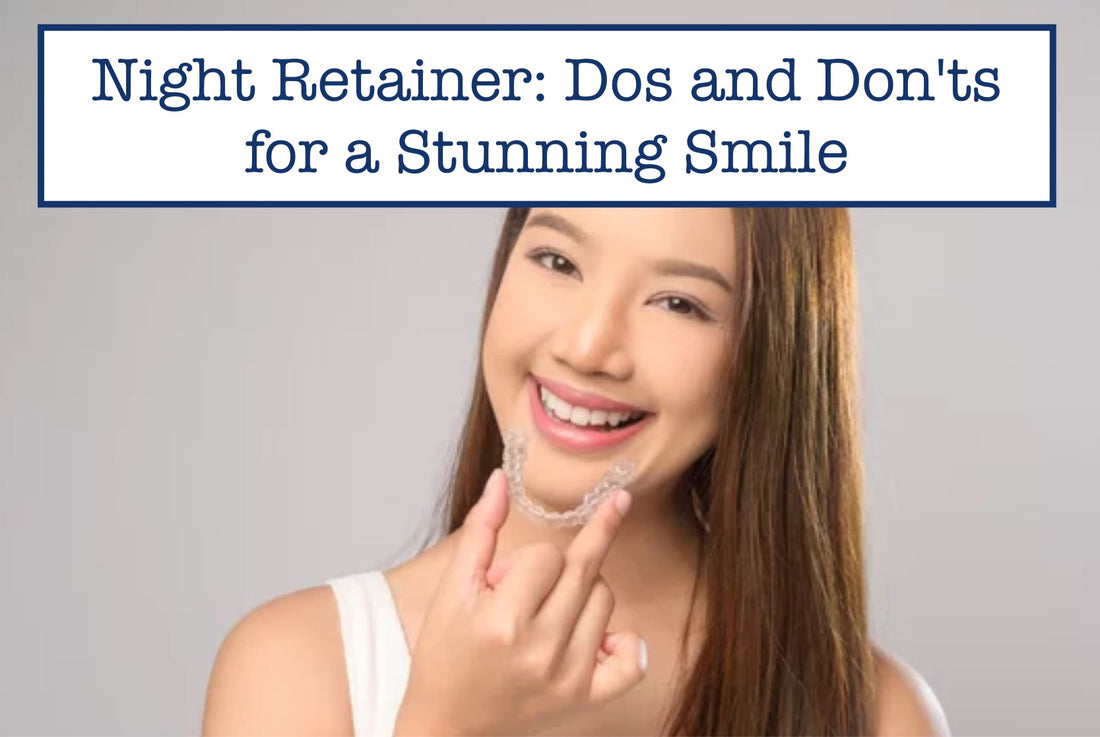 a girl smiling while holding her retainer