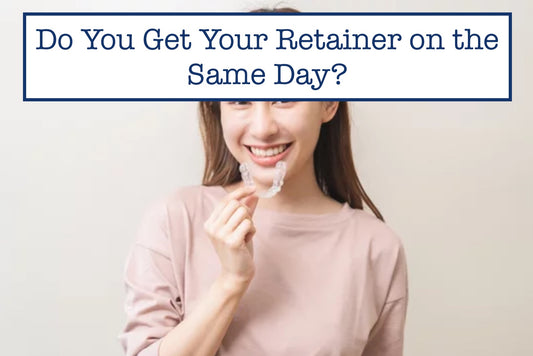 a girl getting her retainer on the same day