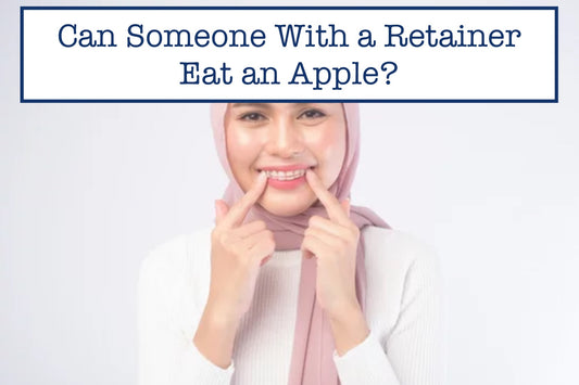 eating retainer with apple
