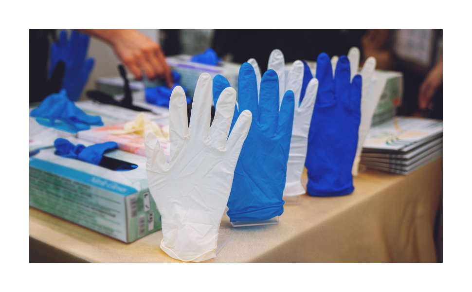 nitrile gloves in different colors