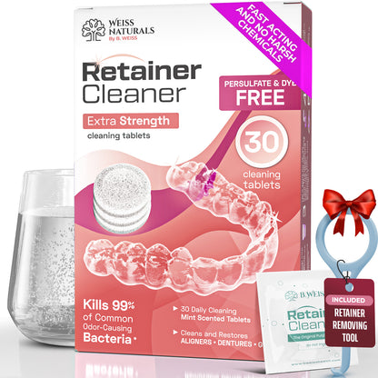 Daily Retainer & Aligner Cleaner Tablets Mint-Scented | No DYE