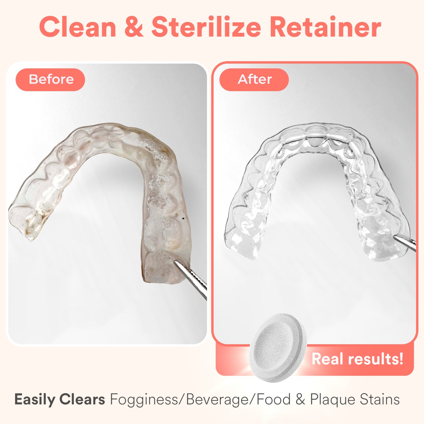 Daily Retainer & Aligner Cleaner Tablets Mint-Scented | No DYE