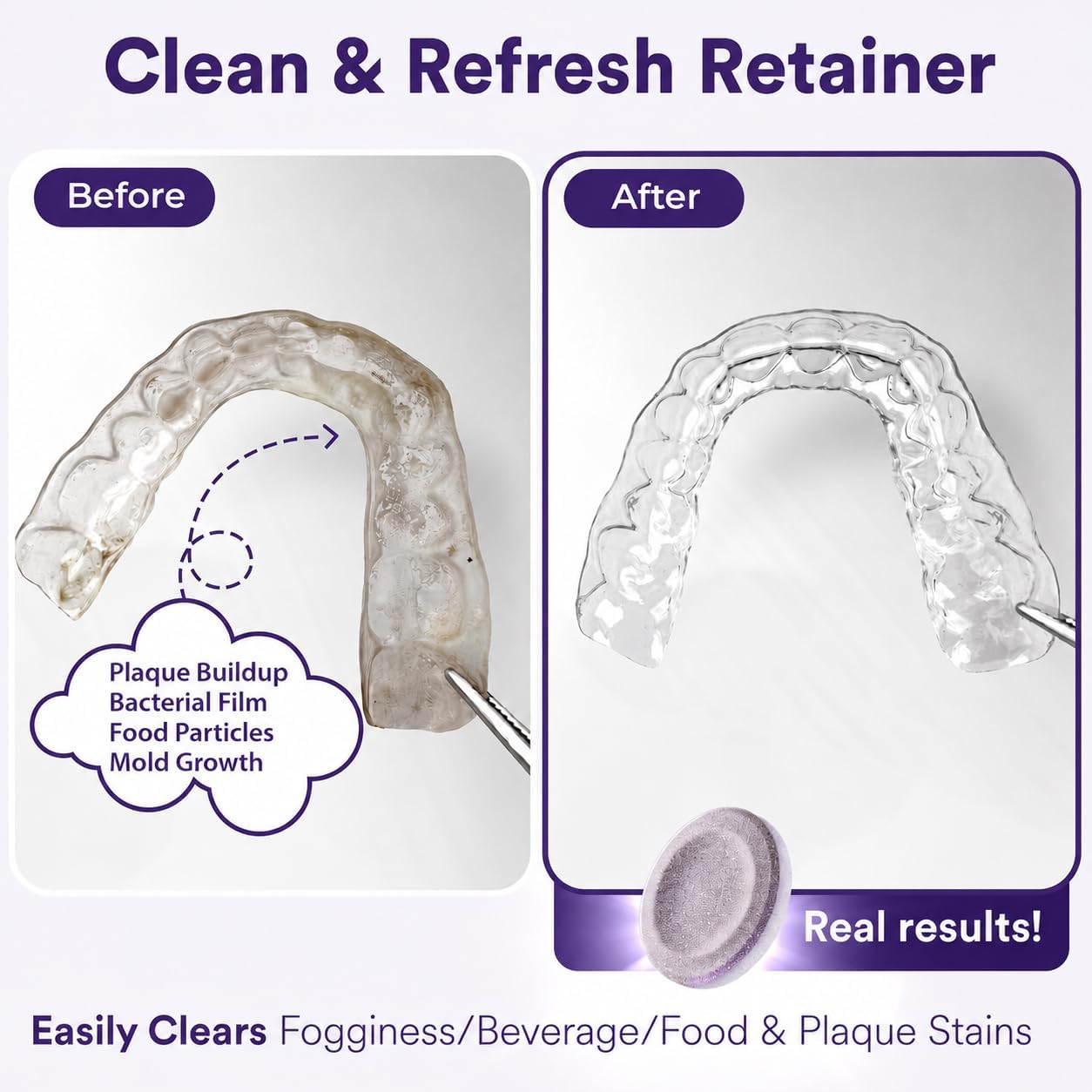 Daily Retainer & Aligner Cleaner Tablets grape scented