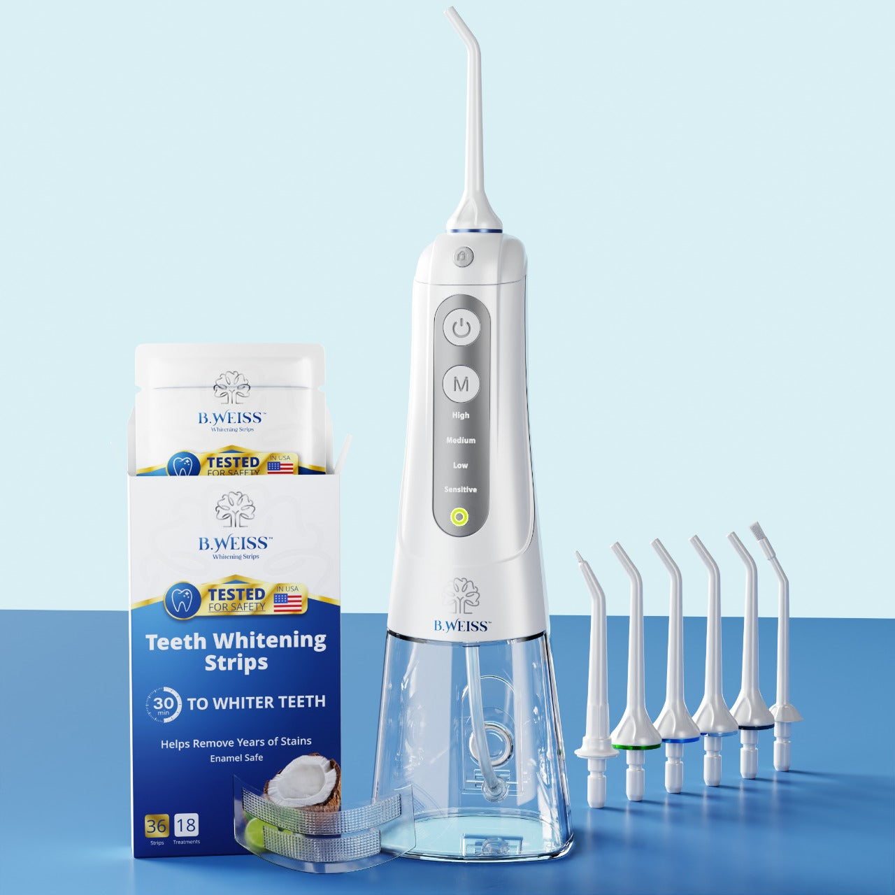 Water Flosser White + Whitening Strips - Bundle B